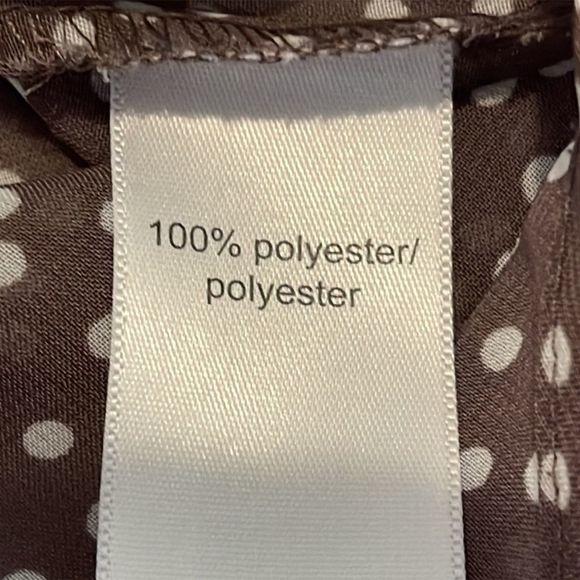 Maurices Women's M Brown Polka Dot Blouse Polyester V-Neck Lightweight Top - Picture 7 of 9